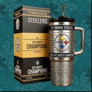 Pittsburgh Steelers 2025 AFC North Champions Limited Edition Football Fan Gift Tumbler