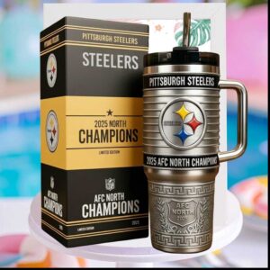 Pittsburgh Steelers 2025 AFC North Champions Limited Edition Football Fan Gift Tumbler