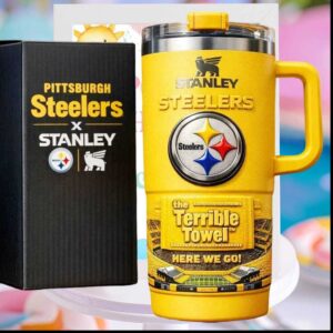 Pittsburgh Steelers NFL Football The Terrible Towel Sports 40oz Gifts for Men Stainless Steel Insulated Tumbler