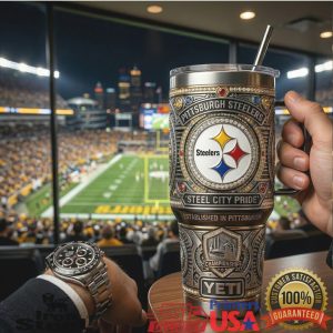 Pittsburgh Steelers Steel City Pride Established In Pittsburgh Vintage Football Fan Tumbler