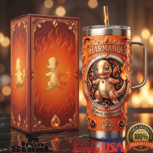 Pokemon Charmander Ignite The Spark Fire Type Anime Orange Insulated Cup Tumbler