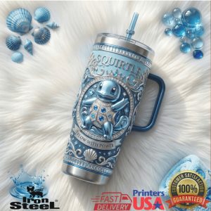 Pokemon Squirtle Flow With Power Water Type Blue Insulated Cup Tumbler