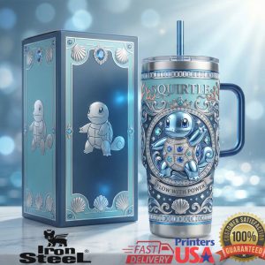 Pokemon Squirtle Flow With Power Water Type Blue Insulated Cup Tumbler