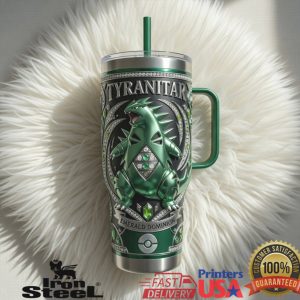 Pokemon Tyranitar Emerald Dominion Jeweled Edition 40oz Tumbler