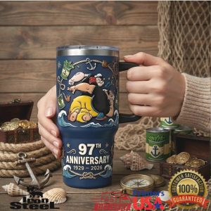 Popeye the Sailor Man 97th Anniversary 1929 2026 Classic Cartoon Tumbler