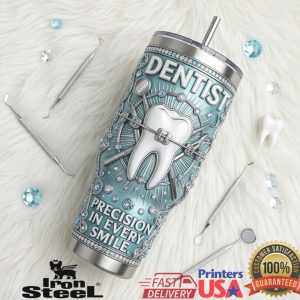Professional Dentist Precision In Every Smile Dental Office Staff Graduation Gift Blue Tumbler