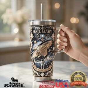 Project Hail Mary Rocky and Ryland Grace Space Mission 2026 Retro Sci Fi Fan Tumbler