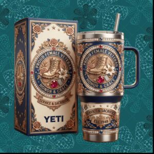 Proud Female Veteran Honor and Grace Service and Sacrifice Military Women Gift Stainless Steel Insulated Tumbler