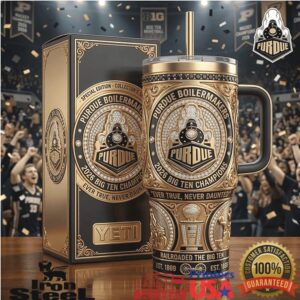 Purdue Boilermakers 2026 Big Ten Champions Gold Studded 40oz Tumbler