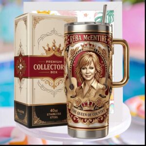 Reba McEntire Queen of Country Music Tour Retro Portrait Legend Gift for Women Stainless Steel Insulated Tumbler