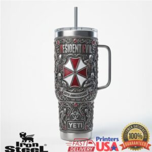 Resident Evil 30th Anniversary 1996 2026 Umbrella Corp Horror Fan Stainless Steel Insulated Tumbler