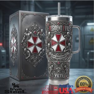 Resident Evil 30th Anniversary 1996 2026 Umbrella Corp Sculpted 40oz Tumbler
