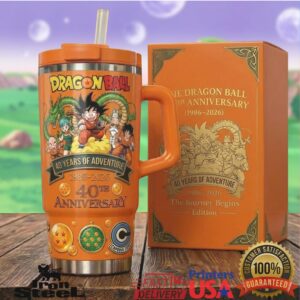Retro Dragon Ball 40th Anniversary 1986 2026 Orange Anime Gift 40oz Stainless Steel Insulated Tumbler