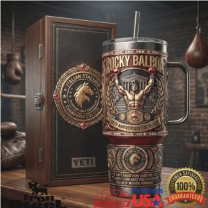 Rocky Balboa Italian Stallion 50th Anniversary Boxing Movie Tribute Vintage Style Gift Stainless Steel Insulated Tumbler