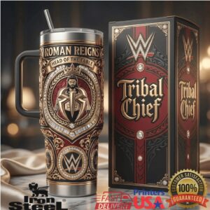 Roman Reigns Tribal Chief Head Of The Table WWE Wrestling Fan Stainless Steel Insulated Tumbler