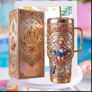 Sailor Moon Crystal Tokyo Moon Prism Power Retro Anime Gift for Fans Stainless Steel Insulated Tumbler