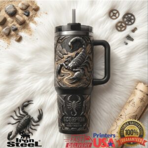 Scorpion Venomous Deadly Precision Tactical Gothic Dark Art Style Gifts for Men Stainless Steel Insulated Tumbler