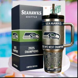 Seattle Seahawks 2025 NFC West Champions Football Team Pride Fan Gift Tumbler