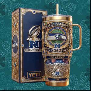 Seattle Seahawks NFC Champions Go Hawks 12S Football Fan Souvenir Gift Stainless Steel Insulated Tumbler