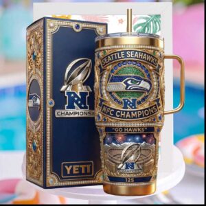 Seattle Seahawks NFC Champions Go Hawks 12S Football Fan Souvenir Gift Stainless Steel Insulated Tumbler