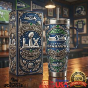 Seattle Seahawks Super Bowl LIX Champions We Are 12 Football Sports Fan Gift Stainless Steel Insulated Tumbler
