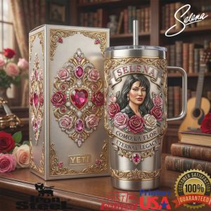 Selena Quintanilla Como La Flor Eternal Legacy Embossed Silver Tumbler