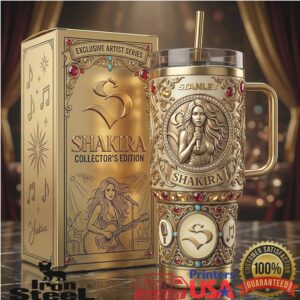 Shakira Collector's Edition Gold Embossed 40oz Tumbler Music Legend Series