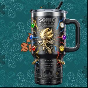 Sonic The Hedgehog 35th Anniversary Hyper Chaos Multiverse SEGA Gamer Tumbler