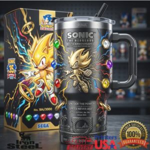 Sonic the Hedgehog 35th Anniversary Hyper Chaos Multiverse Limited Edition Collector Super Sonic Tumbler