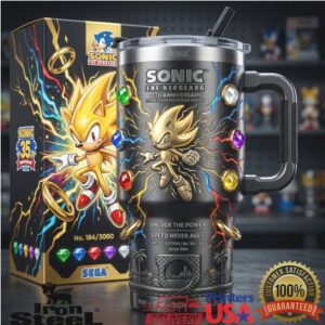 Sonic the Hedgehog 35th Anniversary Limited Edition 40oz Tumbler Hyper Chaos Multiverse