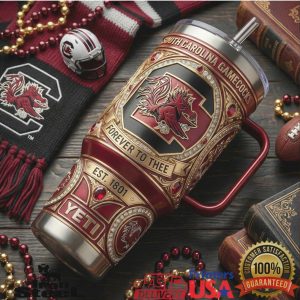 South Carolina Gamecocks Forever To Thee Luxury Rhinestone Fan Tumbler