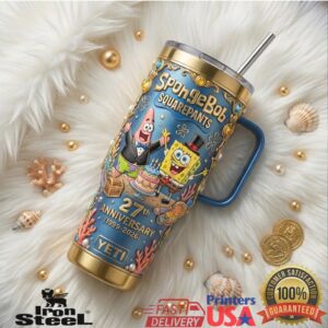 SpongeBob SquarePants 27th Anniversary 1999 2026 Bikini Bottom Ocean Fans Stainless Steel Insulated Tumbler