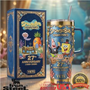 SpongeBob SquarePants 27th Anniversary 1999 2026 Bikini Bottom Ocean Fans Stainless Steel Insulated Tumbler