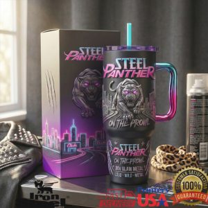 Steel Panther On The Prowl 80s Glam Metal Neon Aesthetic 40oz Tumbler