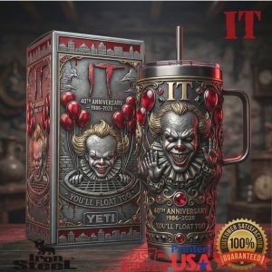 Stephen King's IT Pennywise 40th Anniversary 40oz Horror Movie Tumbler