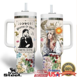 Stevie Nicks Whispers of Magic Forever Stevie Floral Celestial 40oz Tumbler