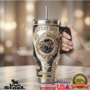 Stray Kids Stay Forever K Pop World Tour 2026 Luxury Gold Style Fans Tumbler