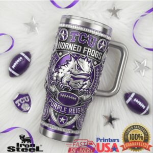 TCU Horned Frogs Purple Reign Football Championship Retro Sport Team Fan Tumbler