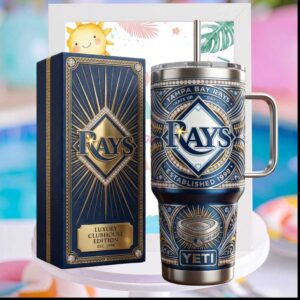 Tampa Bay Rays Est 1998 Luxury Clubhouse Edition Blue Gold Gifts for Fans Tumbler