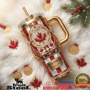 Team Canada Olympic Games Maple Leaf Gold Crystal Prestige Tumbler