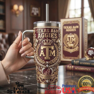 Texas A&M Aggies The 12th Man 40oz Tumbler Maroon and Gold Luxury Fan Edition