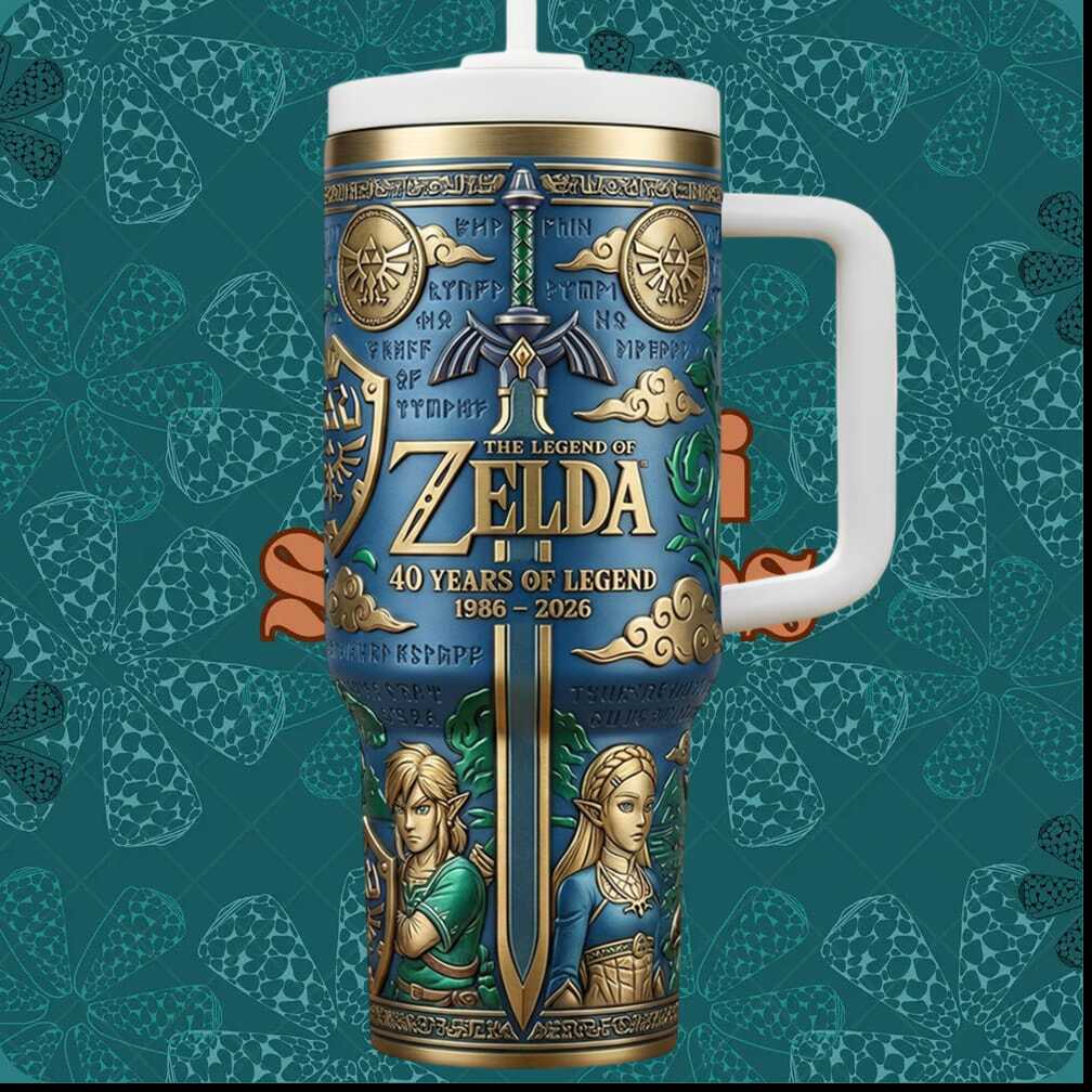 The Legend of Zelda 40 Years Of Legend 1986 2026 Link Tumbler The Legend of Zelda 40 Years Of Legend 1986 2026 Link Tumbler