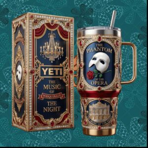 The Phantom of the Opera Broadway Masquerade Luxury 40oz Vintage Gifts for Women Stainless Steel Insulated Tumbler