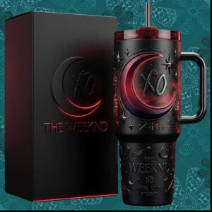 The Weeknd XO After Hours Starboy Tour Matte Black Retro Fan Gift Stainless Steel Insulated Tumbler