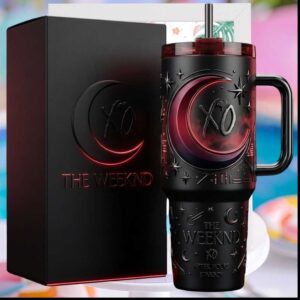 The Weeknd XO After Hours Starboy Tour Matte Black Retro Fan Gift Stainless Steel Insulated Tumbler