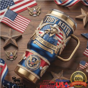 Toby Keith American Soldier Tribute Tour 2024 Retro Country Music Fan Gift Stainless Steel Insulated Tumbler