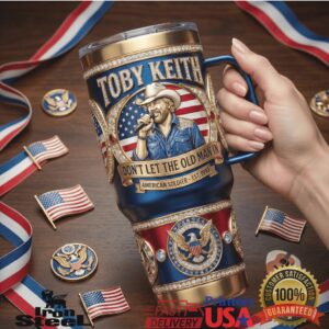 Toby Keith American Soldier Tribute Tour 2024 Retro Country Music Fan Gift Stainless Steel Insulated Tumbler