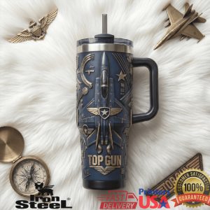 Top Gun Maverick Fighter Jet Navy Blue 40oz Tactical Tumbler