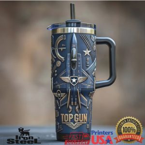 Top Gun Maverick Fighter Jet Navy Blue 40oz Tactical Tumbler