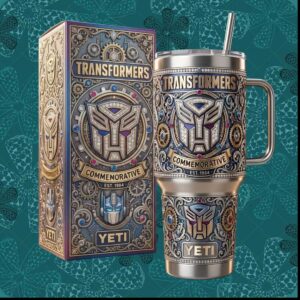 Transformers Commemorative Edition Est 1984 Optimus Prime Retro Toy Gift Stainless Steel Insulated Tumbler